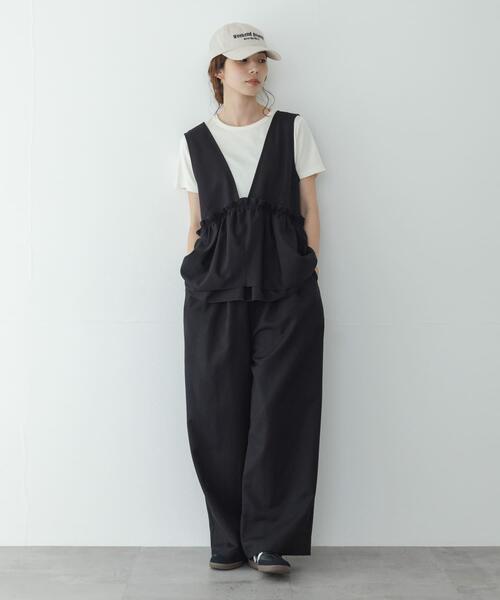 URBAN RESEARCH Sonny Label（アーバンリサーチサニーレーベル）の「ペプラムフリルアソートオールインワン（サロペット/オーバーオール・レディース・インディゴブルー/ブラック・38/36）」の5枚目の写真