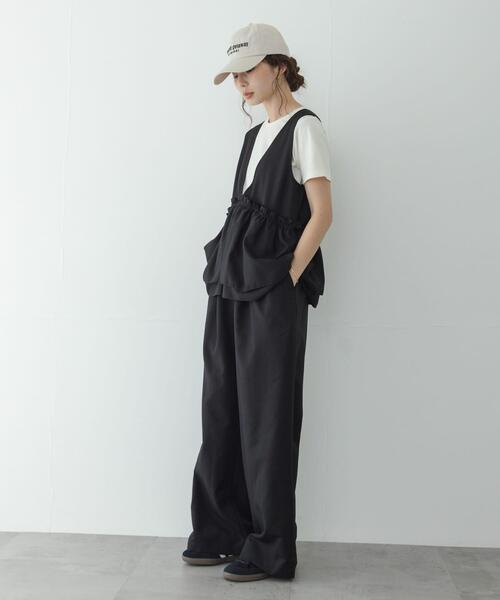 URBAN RESEARCH Sonny Label（アーバンリサーチサニーレーベル）の「ペプラムフリルアソートオールインワン（サロペット/オーバーオール・レディース・インディゴブルー/ブラック・38/36）」の6枚目の写真