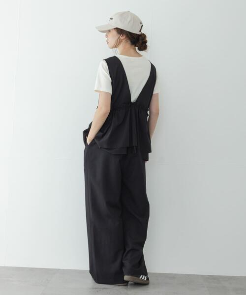 URBAN RESEARCH Sonny Label（アーバンリサーチサニーレーベル）の「ペプラムフリルアソートオールインワン（サロペット/オーバーオール・レディース・インディゴブルー/ブラック・38/36）」の7枚目の写真