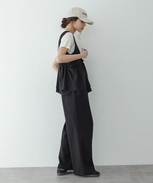 URBAN RESEARCH Sonny Label（アーバンリサーチサニーレーベル）の「ペプラムフリルアソートオールインワン（サロペット/オーバーオール・レディース・インディゴブルー/ブラック・38/36）」の8枚目の写真