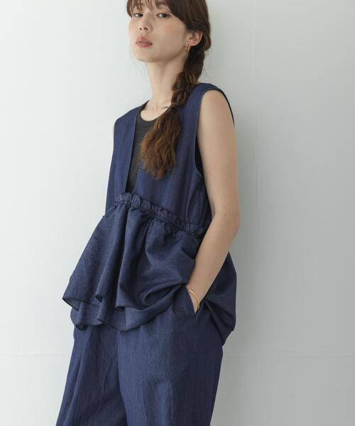 URBAN RESEARCH Sonny Label（アーバンリサーチサニーレーベル）の「ペプラムフリルアソートオールインワン（サロペット/オーバーオール・レディース・インディゴブルー/ブラック・38/36）」の12枚目の写真