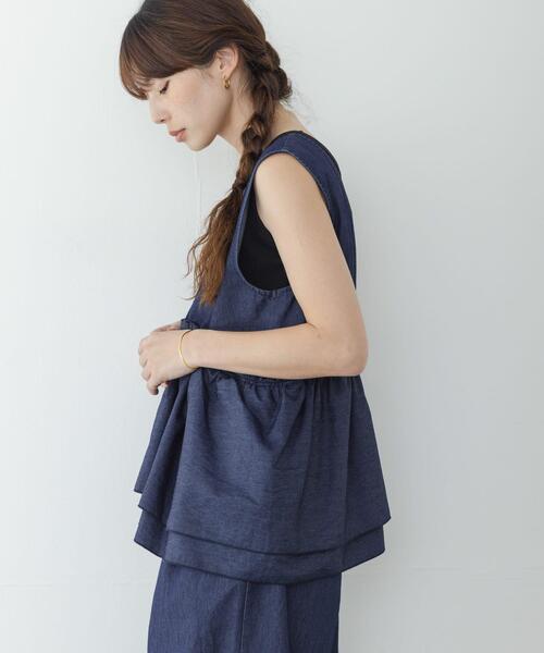 URBAN RESEARCH Sonny Label（アーバンリサーチサニーレーベル）の「ペプラムフリルアソートオールインワン（サロペット/オーバーオール・レディース・インディゴブルー/ブラック・38/36）」の13枚目の写真
