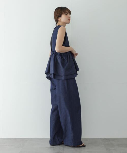 URBAN RESEARCH Sonny Label（アーバンリサーチサニーレーベル）の「ペプラムフリルアソートオールインワン（サロペット/オーバーオール・レディース・インディゴブルー/ブラック・38/36）」の17枚目の写真