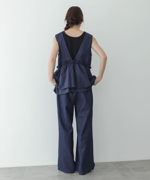 URBAN RESEARCH Sonny Label（アーバンリサーチサニーレーベル）の「ペプラムフリルアソートオールインワン（サロペット/オーバーオール・レディース・インディゴブルー/ブラック・38/36）」の18枚目の写真