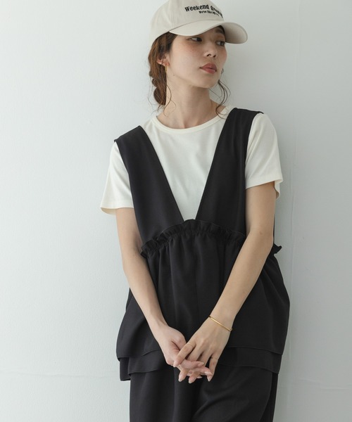 URBAN RESEARCH Sonny Label（アーバンリサーチサニーレーベル）の「ペプラムフリルアソートオールインワン（その他パンツ・レディース・インディゴブルー/ブラック・38/36）」の5枚目の写真