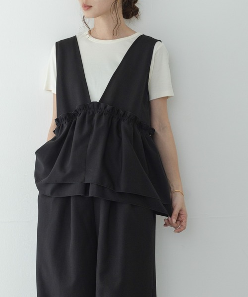 URBAN RESEARCH Sonny Label（アーバンリサーチサニーレーベル）の「ペプラムフリルアソートオールインワン（その他パンツ・レディース・インディゴブルー/ブラック・38/36）」の3枚目の写真