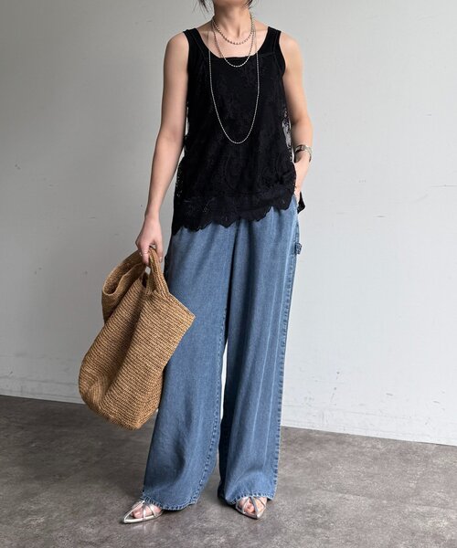 DouDou(ドゥドゥ)の「リヨセルペインターデニム(デニムパンツ・レディース・ブルー・TM/FREE)」の3枚目の写真