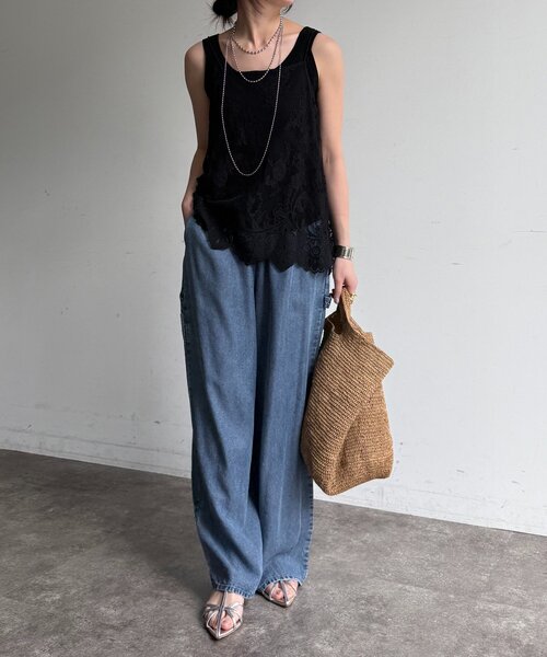 DouDou(ドゥドゥ)の「リヨセルペインターデニム(デニムパンツ・レディース・ブルー・TM/FREE)」の4枚目の写真