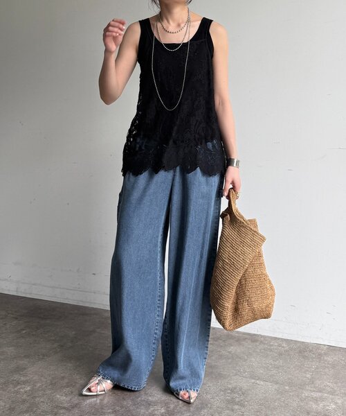 DouDou(ドゥドゥ)の「リヨセルペインターデニム(デニムパンツ・レディース・ブルー・TM/FREE)」の5枚目の写真