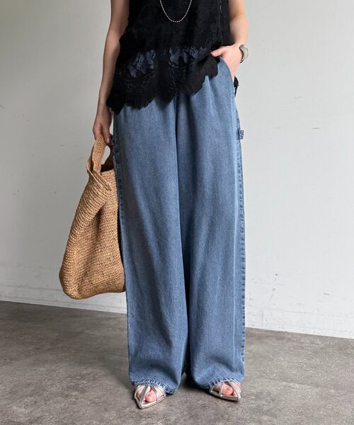 DouDou(ドゥドゥ)の「リヨセルペインターデニム(デニムパンツ・レディース・ブルー・TM/FREE)」の7枚目の写真