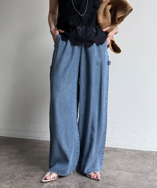 DouDou(ドゥドゥ)の「リヨセルペインターデニム(デニムパンツ・レディース・ブルー・TM/FREE)」の9枚目の写真