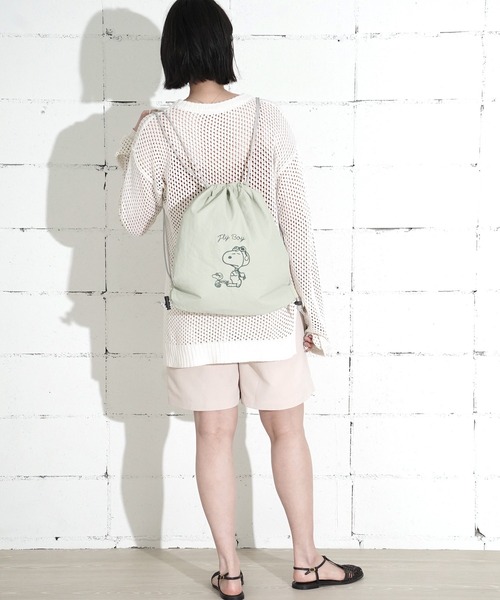 PEANUTS(ピーナッツ)の「"09"≪PEANUTS≫リバーシブル 1ポケット ナイロン 刺繍 ナップサック × トートバッグ(バックパック/リュック・レディース・ダークベージュ/セージグリーン/グレー/サックスブルー/アイボリー・ONE SIZE)」の20枚目の写真