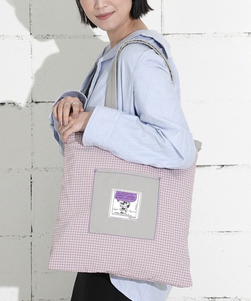 PEANUTS(ピーナッツ)の「"09"≪PEANUTS≫リバーシブル 1ポケット ナイロン 刺繍 ナップサック × トートバッグ(バックパック/リュック・レディース・ダークベージュ/セージグリーン/グレー/サックスブルー/アイボリー・ONE SIZE)」の13枚目の写真