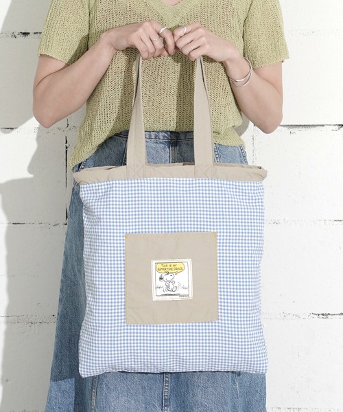 PEANUTS(ピーナッツ)の「"09"≪PEANUTS≫リバーシブル 1ポケット ナイロン 刺繍 ナップサック × トートバッグ(バックパック/リュック・レディース・ダークベージュ/セージグリーン/グレー/サックスブルー/アイボリー・ONE SIZE)」の19枚目の写真