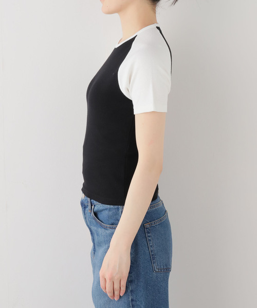 COOME（コーメ）の「【COOME/コーメ】 RAGLAN BABY SS TEE（Tシャツ/カットソー・レディース・チャコールグレー/ブラック・MEDIUM）」の6枚目の写真