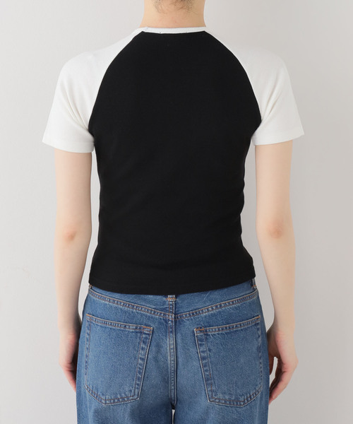 COOME（コーメ）の「【COOME/コーメ】 RAGLAN BABY SS TEE（Tシャツ/カットソー・レディース・チャコールグレー/ブラック・MEDIUM）」の7枚目の写真