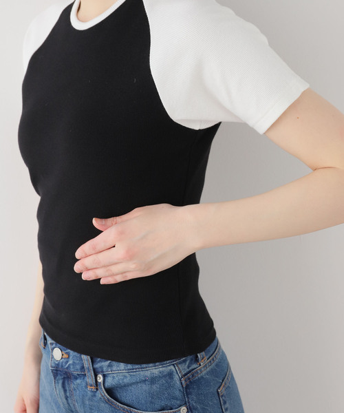 COOME（コーメ）の「【COOME/コーメ】 RAGLAN BABY SS TEE（Tシャツ/カットソー・レディース・チャコールグレー/ブラック・MEDIUM）」の8枚目の写真