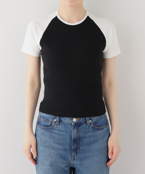 COOME（コーメ）の「【COOME/コーメ】 RAGLAN BABY SS TEE（Tシャツ/カットソー・レディース・チャコールグレー/ブラック・MEDIUM）」の9枚目の写真