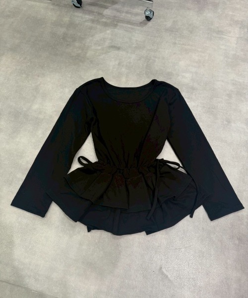 Never mind the XU / Chikashitsu+（ネバーマインド ザ エックスユー / チカシツプラス）の「【nmtc+】cancan mini one-piece / 【エヌエムティーシープラス】カンカンミニワンピース <着用動画あり>（ワンピース・レディース・グレー/ブラック・ONE SIZE）」の7枚目の写真