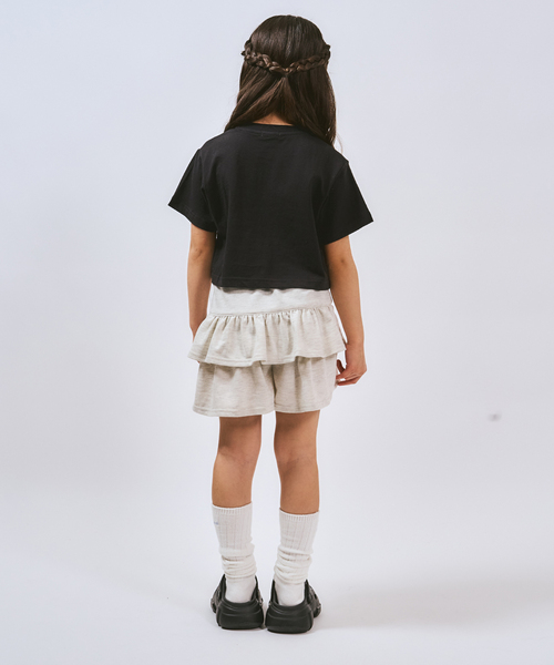 minimal（ミニマル）の「【綿100%】ロゴアップリケクロップド半袖Tシャツ（Tシャツ/カットソー・キッズ・オフホワイト/ブラック/サックスブルー/ライトグリーン・140cm/130cm/120cm/110cm/100cm/90cm）」の7枚目の写真