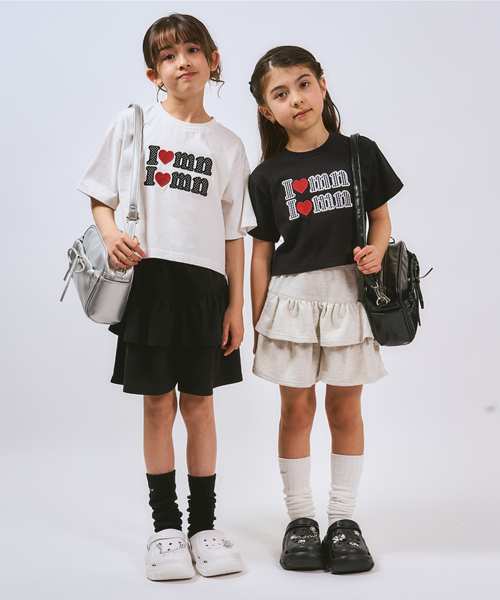 minimal（ミニマル）の「【綿100%】ロゴアップリケクロップド半袖Tシャツ（Tシャツ/カットソー・キッズ・オフホワイト/ブラック/サックスブルー/ライトグリーン・140cm/130cm/120cm/110cm/100cm/90cm）」の11枚目の写真