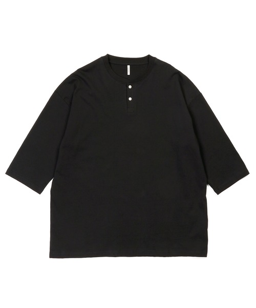 The DUFFER of ST.GEORGE(ザダファーオブセントジョージ)の「8oz HEAVY WEIGHT COTTON 3/4 SLEEVE HENLEY NECK TEE:セットアップ対応 ヘビーウェイト 7分袖 ヘンリーネックTEE / 8オンス / 厚手Tシャツ / ルーズフィット(Tシャツ/カットソー・メンズ・スミクロ/オフホワイト/ブルーグレー/ベージュ・XX-LARGE/X-LARGE/MEDIUM/SMALL/LARGE)」の16枚目の写真