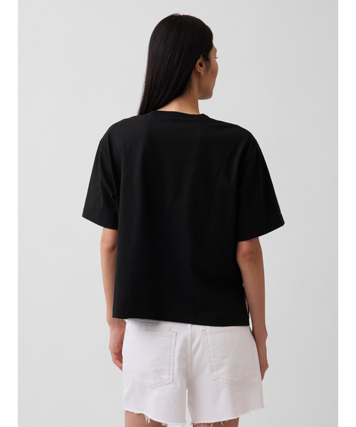 GAP(ギャップ)の「オーバーサイズ GAPロゴ チューニックTシャツ(Tシャツ/カットソー・レディース・ブラック/ベージュ/ホワイト/ピンク・XXS/XL/L/M/S/XS)」の9枚目の写真