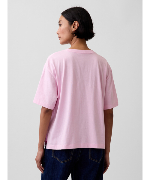GAP(ギャップ)の「オーバーサイズ GAPロゴ チューニックTシャツ(Tシャツ/カットソー・レディース・ブラック/ベージュ/ホワイト/ピンク・XXS/XL/L/M/S/XS)」の10枚目の写真