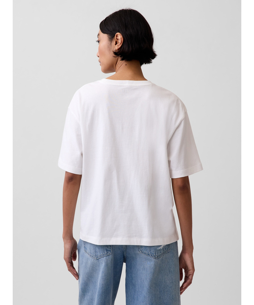 GAP(ギャップ)の「オーバーサイズ GAPロゴ チューニックTシャツ(Tシャツ/カットソー・レディース・ブラック/ベージュ/ホワイト/ピンク・XXS/XL/L/M/S/XS)」の12枚目の写真