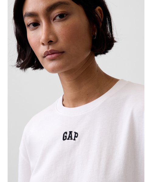 GAP(ギャップ)の「オーバーサイズ GAPロゴ チューニックTシャツ(Tシャツ/カットソー・レディース・ブラック/ベージュ/ホワイト/ピンク・XXS/XL/L/M/S/XS)」の16枚目の写真