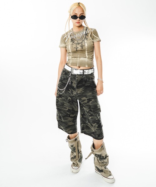SHORT ROUND(ショートラウンド)の「SHORT ROUND/【26年春夏新作】パラシュートハトメショーツ(デニムパンツ・メンズ・ブラック系3/その他1/グレー・MEDIUM/LARGE)」の8枚目の写真