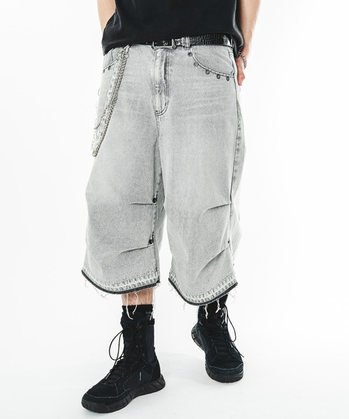 SHORT ROUND(ショートラウンド)の「SHORT ROUND/【26年春夏新作】パラシュートハトメショーツ(デニムパンツ・メンズ・ブラック系3/その他1/グレー・MEDIUM/LARGE)」の17枚目の写真