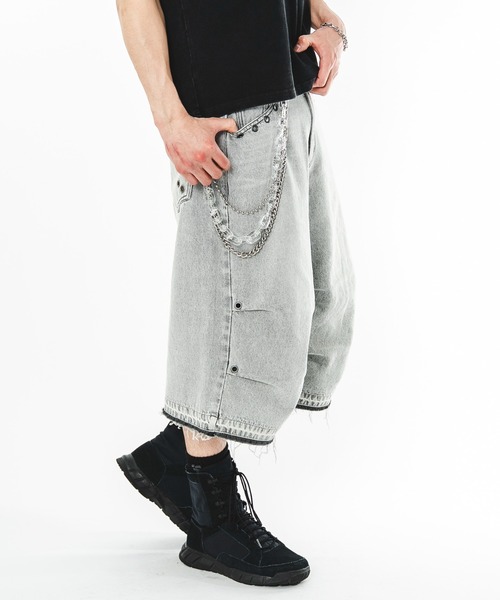 SHORT ROUND(ショートラウンド)の「SHORT ROUND/【26年春夏新作】パラシュートハトメショーツ(デニムパンツ・メンズ・ブラック系3/その他1/グレー・MEDIUM/LARGE)」の18枚目の写真