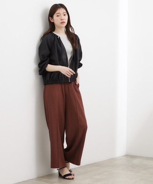 grove(グローブ)の「気温調整にも◎ブラウス感覚で羽織れるシアーブルゾン(ブルゾン・レディース・オフホワイト/ブラック/サックスブルー系2/ベージュ系その他6・02/03/01/04/05)」の13枚目の写真