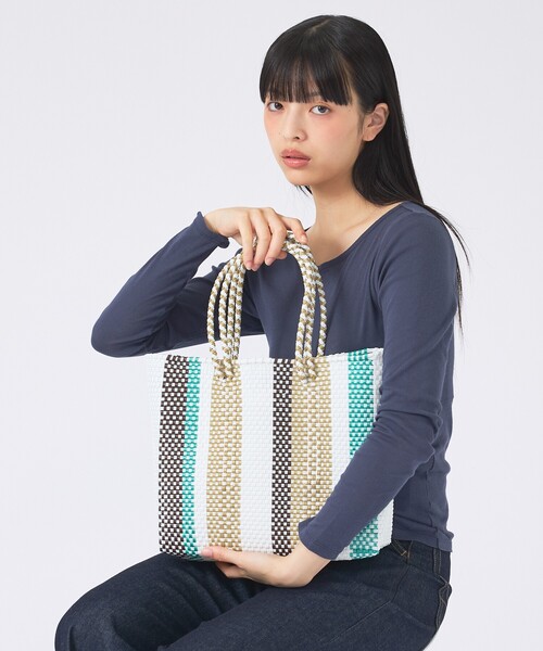 Moon Bird(ムーンバード)の「【MOON BIRD/ムーンバード】手織りハンモックトートバッグ/手織り/A4サイズ収納可能(トートバッグ・レディース・その他7/その他8/その他6/その他1/その他4/その他5/その他3・フリー)」の4枚目の写真
