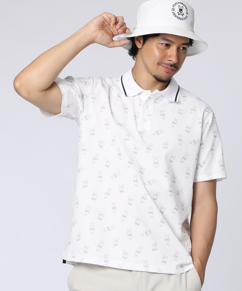 Psycho Bunny（サイコバニー）の「[GOLF] DotAir アウトライン2BUNNY 総柄ポロシャツ（ポロシャツ・メンズ・ネイビー/ホワイト/ブラック・MEDIUM/LARGE/X-LARGE）」の2枚目の写真