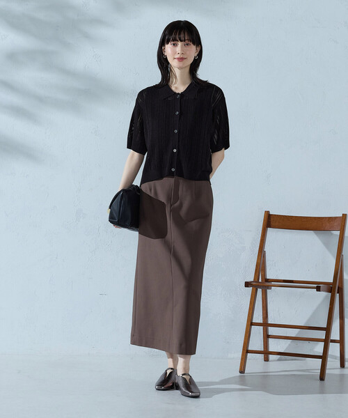 COMME CA ISM(コムサイズム)の「【ウォッシャブル】メッシュ ニットシャツ(ニット/セーター・レディース・ブラック/グリーン/ホワイト・FREE)」の13枚目の写真