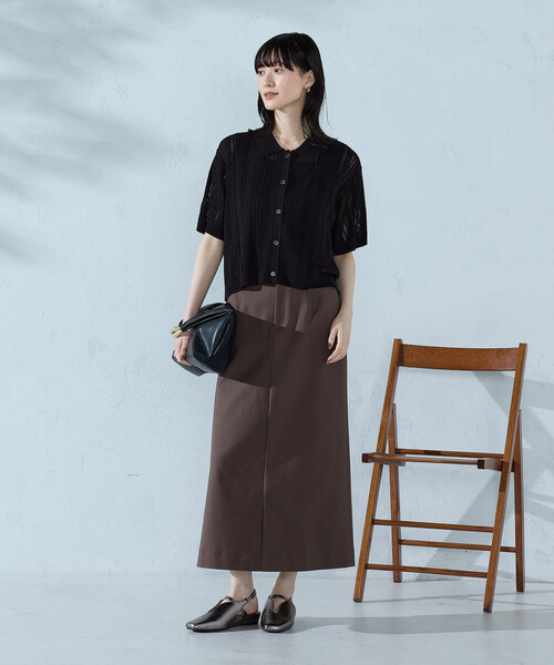 COMME CA ISM(コムサイズム)の「【ウォッシャブル】メッシュ ニットシャツ(ニット/セーター・レディース・ブラック/グリーン/ホワイト・FREE)」の14枚目の写真