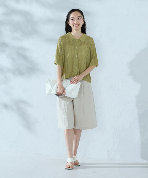 COMME CA ISM(コムサイズム)の「【ウォッシャブル】メッシュ ニットシャツ(ニット/セーター・レディース・ブラック/グリーン/ホワイト・FREE)」の17枚目の写真