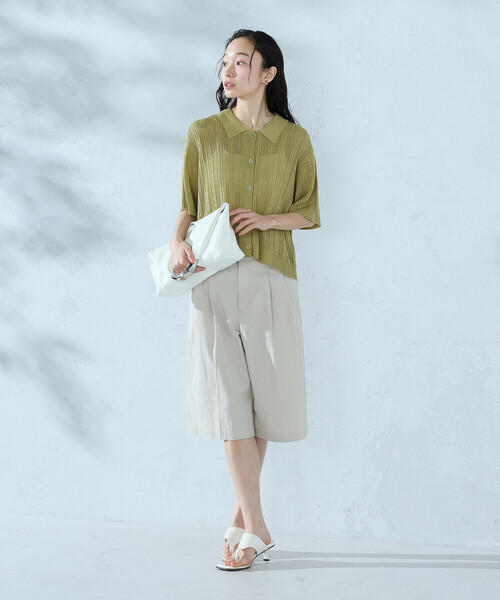 COMME CA ISM(コムサイズム)の「【ウォッシャブル】メッシュ ニットシャツ(ニット/セーター・レディース・ブラック/グリーン/ホワイト・FREE)」の18枚目の写真