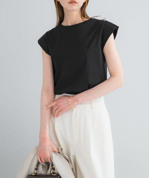 URBAN RESEARCH ROSSO WOMEN(アーバンリサーチ ロッソ)の「クールタッチスーピマコットンフレンチTシャツ(Tシャツ/カットソー・レディース・レッド/ブラウン/ブラック/オフホワイト・FREE)」の2枚目の写真