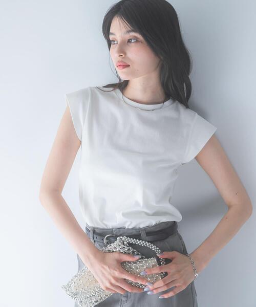 URBAN RESEARCH ROSSO WOMEN(アーバンリサーチ ロッソ)の「クールタッチスーピマコットンフレンチTシャツ(Tシャツ/カットソー・レディース・レッド/ブラウン/ブラック/オフホワイト・FREE)」の6枚目の写真
