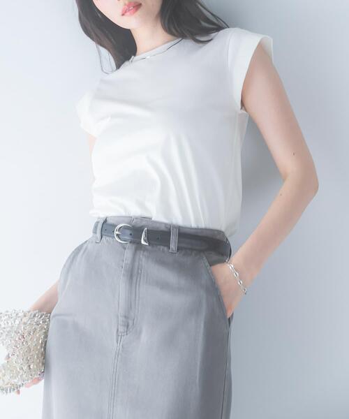URBAN RESEARCH ROSSO WOMEN(アーバンリサーチ ロッソ)の「クールタッチスーピマコットンフレンチTシャツ(Tシャツ/カットソー・レディース・レッド/ブラウン/ブラック/オフホワイト・FREE)」の7枚目の写真