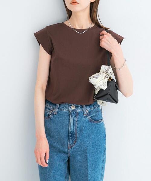 URBAN RESEARCH ROSSO WOMEN(アーバンリサーチ ロッソ)の「クールタッチスーピマコットンフレンチTシャツ(Tシャツ/カットソー・レディース・レッド/ブラウン/ブラック/オフホワイト・FREE)」の17枚目の写真