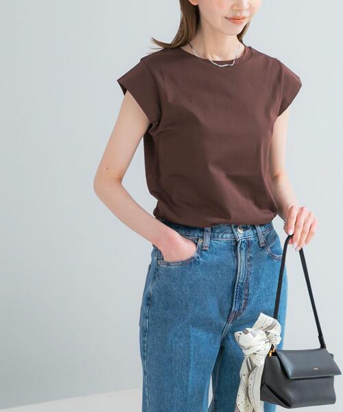 URBAN RESEARCH ROSSO WOMEN(アーバンリサーチ ロッソ)の「クールタッチスーピマコットンフレンチTシャツ(Tシャツ/カットソー・レディース・レッド/ブラウン/ブラック/オフホワイト・FREE)」の18枚目の写真