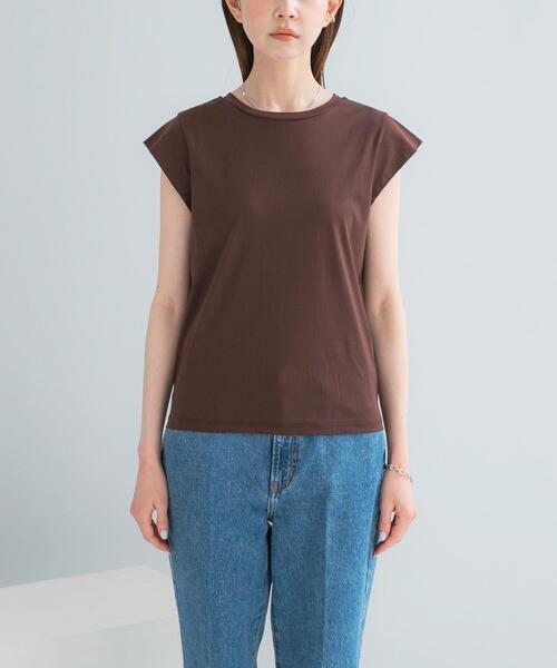 URBAN RESEARCH ROSSO WOMEN(アーバンリサーチ ロッソ)の「クールタッチスーピマコットンフレンチTシャツ(Tシャツ/カットソー・レディース・レッド/ブラウン/ブラック/オフホワイト・FREE)」の22枚目の写真