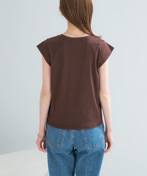URBAN RESEARCH ROSSO WOMEN（アーバンリサーチ　ロッソ）の「クールタッチスーピマコットンフレンチTシャツ（Tシャツ/カットソー・レディース・レッド/ブラウン/ブラック/オフホワイト・FREE）」の5枚目の写真
