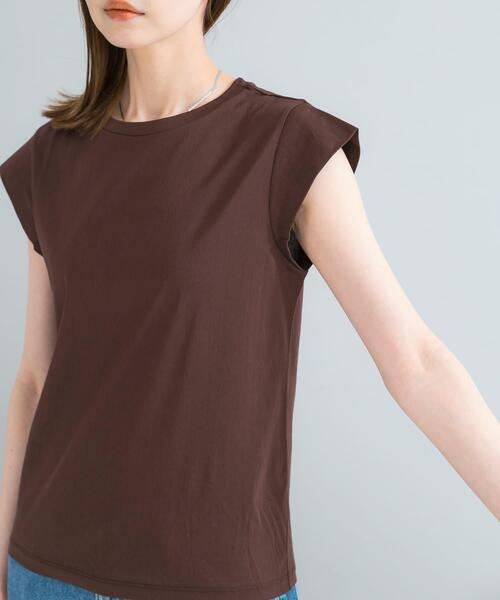 URBAN RESEARCH ROSSO WOMEN（アーバンリサーチ　ロッソ）の「クールタッチスーピマコットンフレンチTシャツ（Tシャツ/カットソー・レディース・レッド/ブラウン/ブラック/オフホワイト・FREE）」の6枚目の写真