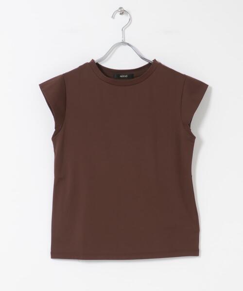 URBAN RESEARCH ROSSO WOMEN（アーバンリサーチ　ロッソ）の「クールタッチスーピマコットンフレンチTシャツ（Tシャツ/カットソー・レディース・レッド/ブラウン/ブラック/オフホワイト・FREE）」の7枚目の写真