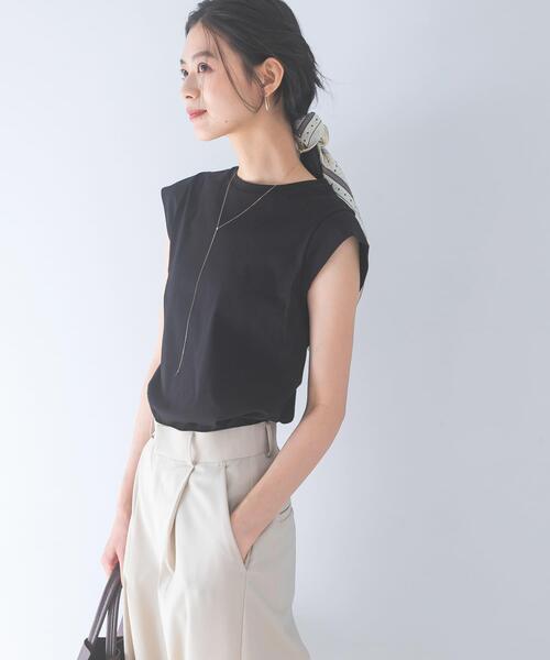 URBAN RESEARCH ROSSO WOMEN（アーバンリサーチ　ロッソ）の「クールタッチスーピマコットンフレンチTシャツ（Tシャツ/カットソー・レディース・レッド/ブラウン/ブラック/オフホワイト・FREE）」の9枚目の写真